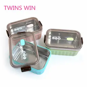 Low price free sample OEM custom printed 2019 New Hot Selling Colorful leakproof plastic bento lunch box container 025