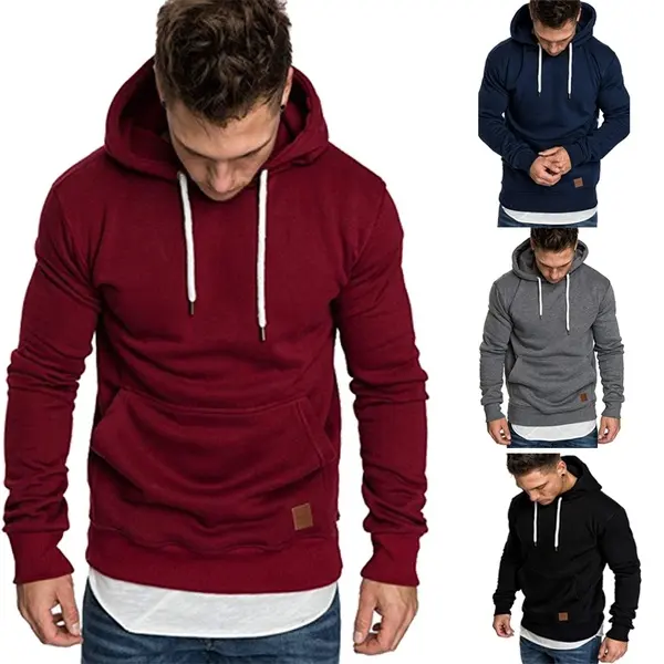 Bán Buôn Mens Màu Tinh Khiết Thể Thao Ngoài Trời Hoodies Thời Trang Áo Nỉ