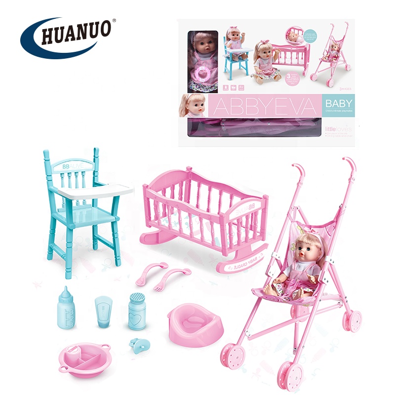 Музыкальный набор для новорожденных, детская коляска, игрушка, жизнь как силиконовая кукла, с 12 частями
