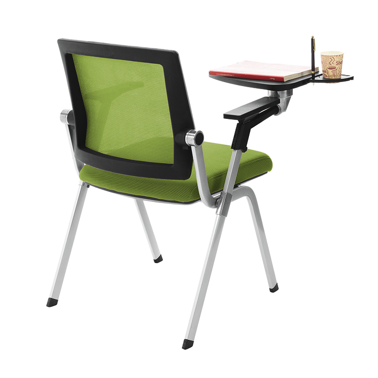 School Mobile foldable chairs stackable lecture conference chair with writing pad