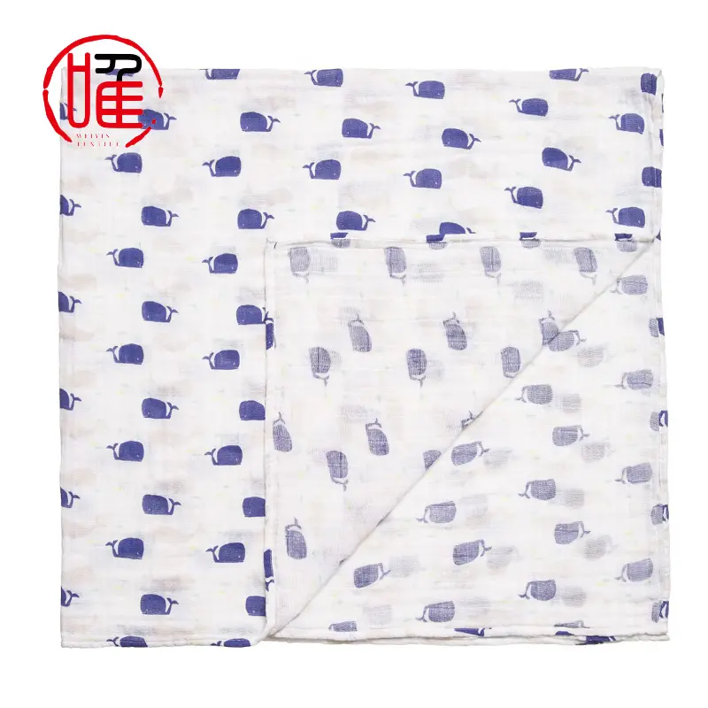 MS346พันผ้าห่มผ้าฝ้าย100% พิมพ์เด็กมัสลินอินทรีย์สีขาว,ผ้าฝ้ายมัสลินผ้าห่ม