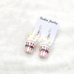 Nuovi Orecchini a Forma di Popcorn, Graziosi e alla Moda, Stile Giapponese e Coreano, Cartone Animato, Simulazione 3D, Pendenti in Resina - Product Image 6