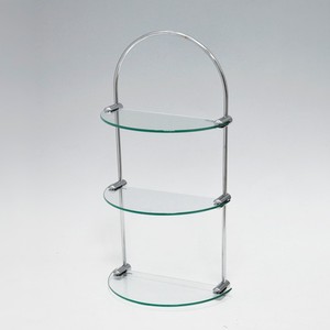 Étagère de rangement murale durable à 3 niveaux en tube métallique et en verre - Product Image 5