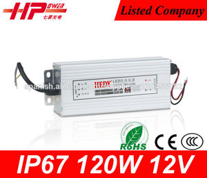 Tensión constante de RoHS del CE de salida única IP67 10A 120W ac dc 12V reguló la fuente de alimentación llevada impermeable - Product Image 1