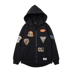 China Factory custom OEM kids clothing embroidery patch zip up children's hoodies