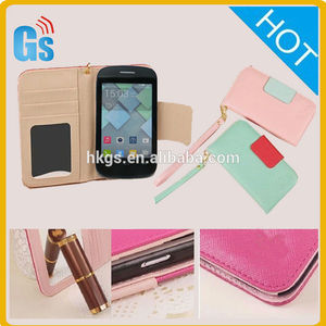 espejo caso cosmético de cuero bolsas de <span class=keywords><strong>mujer</strong></span> de la cubierta para alcatel one touch pop c1 4015 ot - Product Image 1