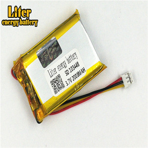 Plug 2,0-3 p lithium battery 103448 2000 mAh rechargeable lithium polymer battery Pl LiPo battery with wires - Product Image 3