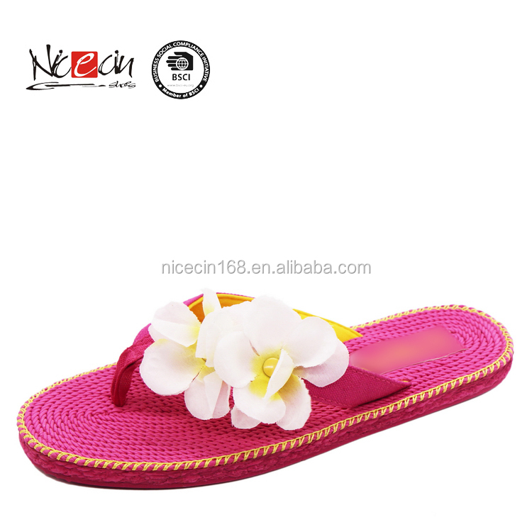 Последнее дамы цветок тапочки обувь блестящие красивые флип-флоп