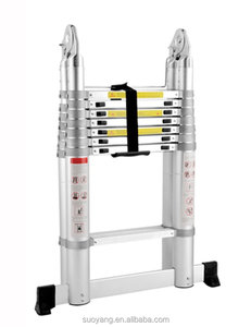 Scala Telescopica Industriale Dritta a <span class=keywords><strong>Doppio</strong></span> Lato con 10 Gradini Estensibili, Alta Qualità in Alluminio per Interni ed Esterni, Ufficio, 3,2m - Product Image 2
