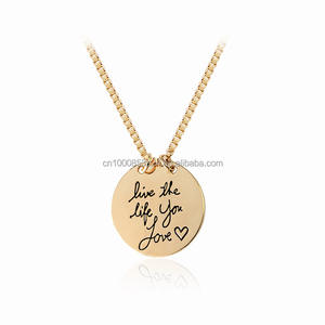 Collana con Ciondolo a Disco a Doppia Faccia e Catena a Maglia - Vive la Vita che Ami, Impara dal Tutto <span class=keywords><strong>ieri</strong></span>, Vive per oggi - Product Image 5