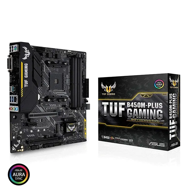 ASUS TUF B450M-PLUS GAMING Used Gaming Motherboard with AMD AM4 Sockt Ryzen 64GB DDR4