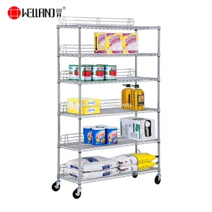 Haute qualité nouveau 6 niveaux 800lbs NSF approbation métal Zinc Chrome plaqué fil étagère fer acier au carbone étagère de stockage Garage Rack