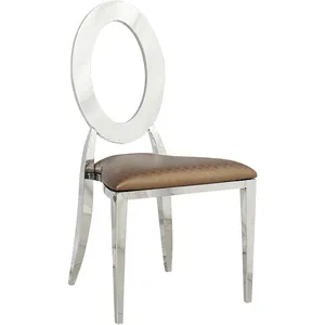 फैंसी स्टेनलेस स्टील अनुकूलित पु चमड़े शादी कुर्सी