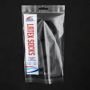 Clear transparent plastic bag OPP packaging for latex socks with custom own logo of company