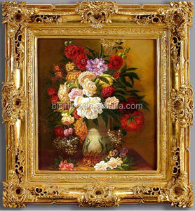 Quadro Classico con Cornice <span class=keywords><strong>in</strong></span> Legno Dorato Antico, Dipinto a <span class=keywords><strong>Mano</strong></span> su Tela con Motivi Floreali, Dimensioni Personalizzabili, Arte con Fiori e Frutta - Product Image 6