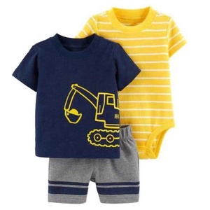 Kit 3 pièces à rayures d'été pour enfants, vêtement imprimé de dessins animés, <span class=keywords><strong>cadeau</strong></span> pour bébés, usine - Product Image 3