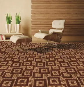 Karpet Penuh Mewah untuk Ruang Tamu Hotel Gulungan Karpet Berumbai PP Gulungan Desain Khusus Prague Karpet Pile Loop