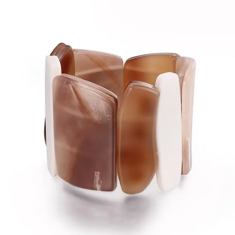 KM Factory Direct Fashion Jewelry 2017 Designer New Amber Acrylic New Bangles Irregular Geometric Smart Bracelets