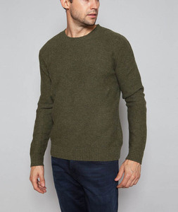 80% Lambswool/20% Nylon Intarsia Elbow <strong>Crew</strong> <strong>Neck</strong> Wool <strong>Men's</strong> Knitted <strong>Sweater</strong> - Product Image 4