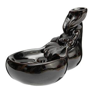 Noir Porcelaine D'encens Cône Porte-Brûleur En Céramique Lotus Étang Reflux De Fumée Parfumée <span class=keywords><strong>Cense</strong></span> - Product Image 2