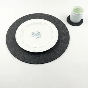 사용자 정의 양모 펠트 폴리 에스터 펠트 라운드 Placemats 테이블 플레이트 매트