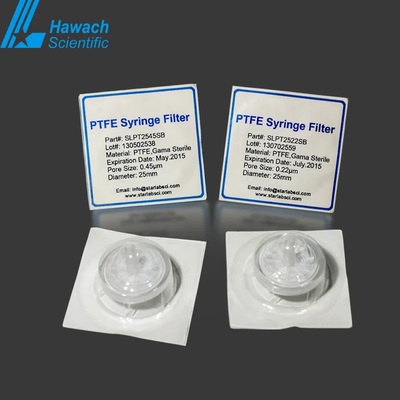 25mm whatman equivalent sterile PTFE Membrane Syringe filter 0.22um