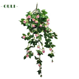 K-3010 Nhà Máy Trực Tiếp Giá Bán Buôn Nhân Tạo Rose Vine Rose Gold Cho Trang Trí Đám Cưới