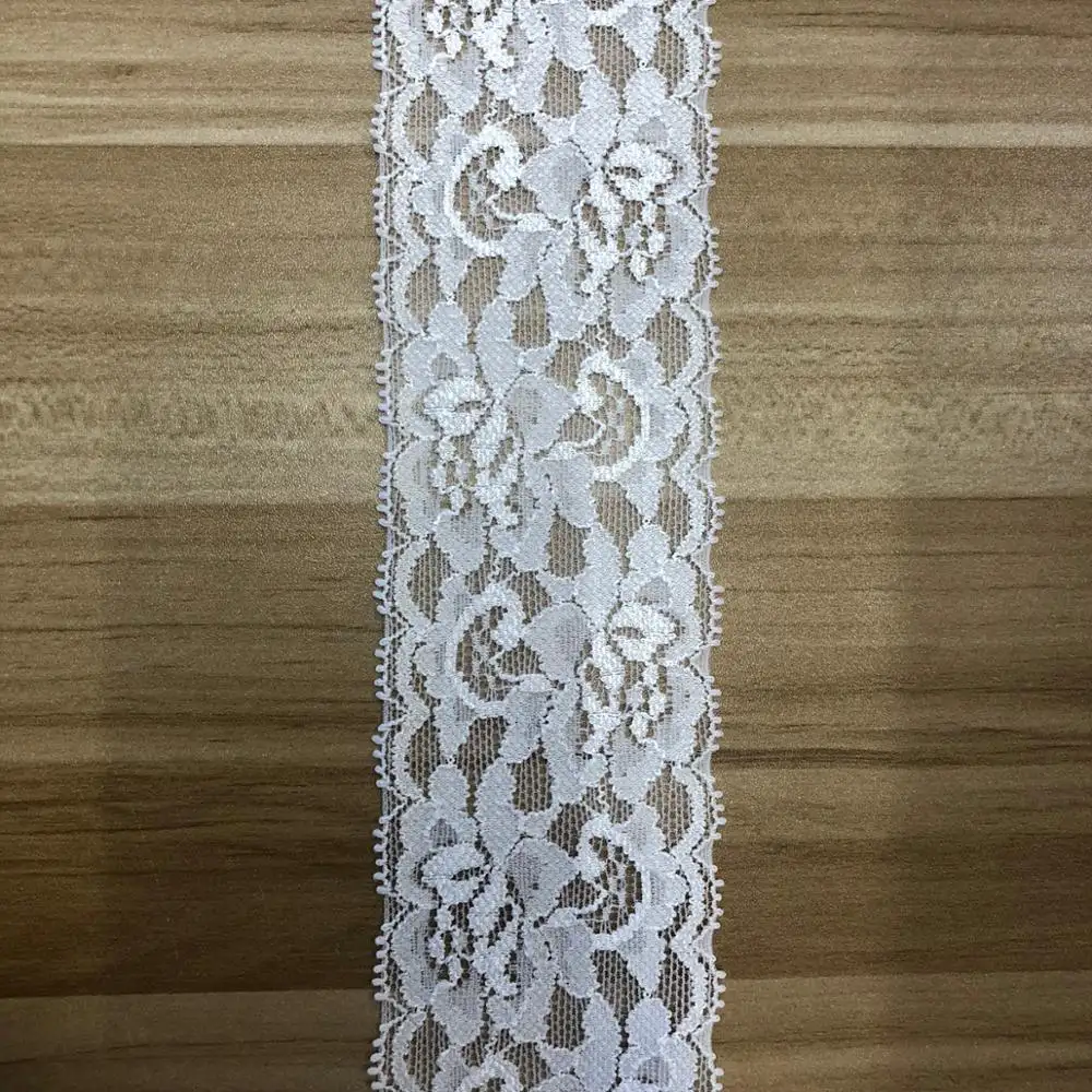 White ivory alencon flower lace trim in stock for wholesale