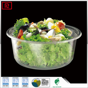 R-PLA 8oz 12oz 17oz 20oz 24 oz clair alimentaire salade fruits jetable récipient en verre en plastique bols avec couvercles - Product Image 2