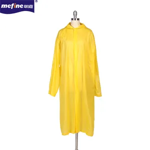 复古黄色时髦光泽雨衣 pvc 尺寸定制女式雨衣