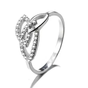 Fashion Women Ring 925 Silver Zircon Plant Leaf Import Jewelry Ring For Women