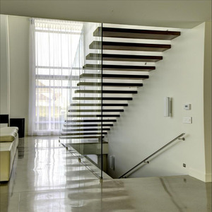 Escalier flottant à marches en bois avec <span class=keywords><strong>poutre</strong></span> invisible en acier - Product Image 4