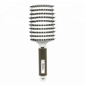 Spazzola per Massaggio con Manico in Gomma Antistatica, Setole di Cinghiale e Nylon, Design Curvo - Product Image 2