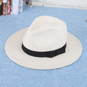 Sombrero de Fieltro Panamá 100% Lana para Hombre, Color Blanco, Estilo Elegante para Fiestas, Pesca, Actividades al Aire Libre, Casual de Negocios, para Todas las Ocasiones - Product Image 1