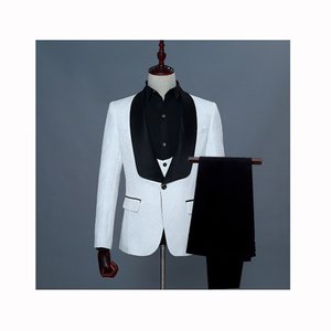 <strong>Red</strong> White Pink <strong>Suit</strong> Men Slim Fit Shawl Collar Men <strong>Suits</strong> for Wedding Fashion Jacquard 3 Piece Prom <strong>Suits</strong> - Product Image 5