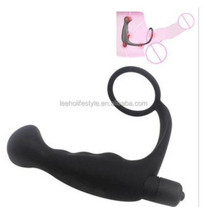 Male <strong>G</strong>-<strong>spot</strong> Toys Prostate Black Prostate Massager Anal <strong>Vibrator</strong> with <strong>Finger</strong> Ring - Product Image 2