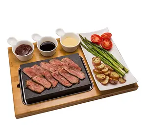 Dijual, Set Batu BBQ Basalt Steak Batu Panas Memasak Batu Lava