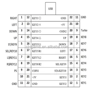 PC 到 Jamma 套件与 USB PC 街机游戏控制台双控制器 jamma 板为操纵杆按钮