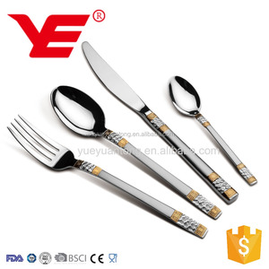 Di lusso in acciaio inox oro posate con forchetta per insalata popolare nel mercato del nord America - Product Image 2