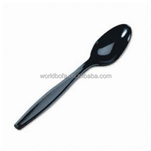 Disposable Plastic soup Spoon coffee stirring spoon black plastic heavy duty desser spoons