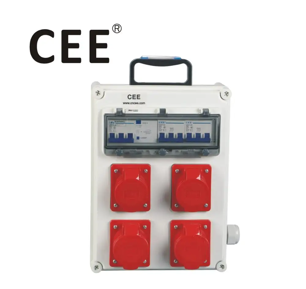 CEE-08 3 phase male female plug socket, multiple Socket Box, distribution box