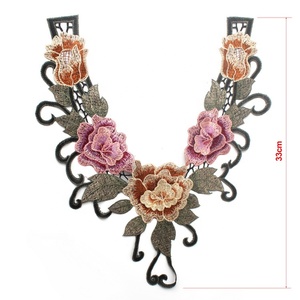 Servizi Del Campione Del Ricamo di Disegno di Modo di trasporto Personalizzato Fiori Ricamato Collare Collo Del Merletto di Patch - Product Image 3