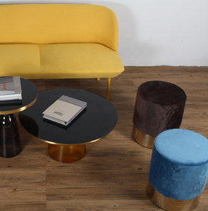 Simple Modern Leisure Round Velvet Ottoman <strong>Stool</strong> Low Velvet <strong>Sofa</strong> Ottoman Dressing Table Step <strong>Stool</strong> - Product Image 4