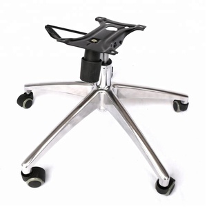 Furniture Accessories Parts Metal Aluminum Complete Swivel <strong>Office</strong> <strong>Chair</strong> <strong>Base</strong> for <strong>Chair</strong> Polished Aluminum Modern Carton Silver - Product Image 1
