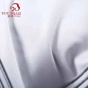 Çin fabrika beyaz 300TC saten tam boy otel nevresim takımı 100% pamuk yatak çarşafı