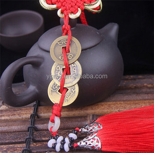 3 monedas de cobre rojo nudo chino <span class=keywords><strong>feng</strong></span> shui riqueza éxito encanto afortunado - Product Image 3