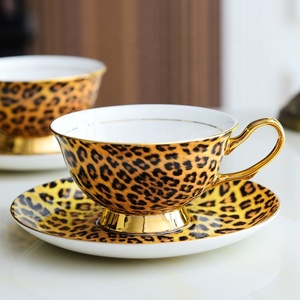 Xương Trung Quốc cổ điển Leopard <span class=keywords><strong>Tea</strong></span> Cup và chiếc đĩa đặt sang trọng sứ ly cà phê món ăn với logo của bạn - Product Image 2