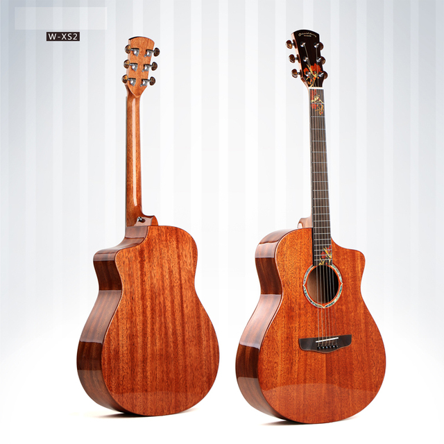 China Manufacturer Custom Brand High End Artwork All Solid Wooden Acoustic Guitar