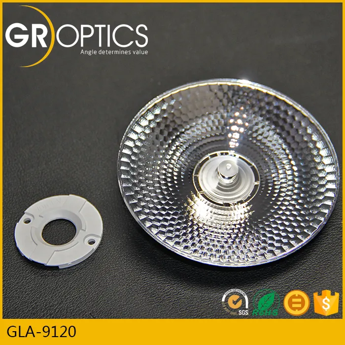 Commercial lighting Optical COB led round plastic lens for GU10 GLA9120 91mm 20 degree