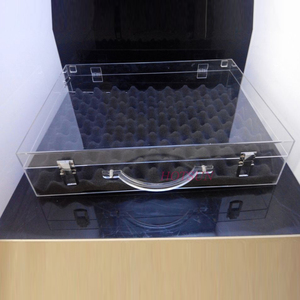 Op maat gemaakte draagbare plexiglas promotiegeschenkverpakking koffer transparante acryl koffer met handvat - Product Image 6
